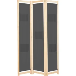 vidaXL Kamerscherm met 3 panelen 120x170x4 cm stof grijs