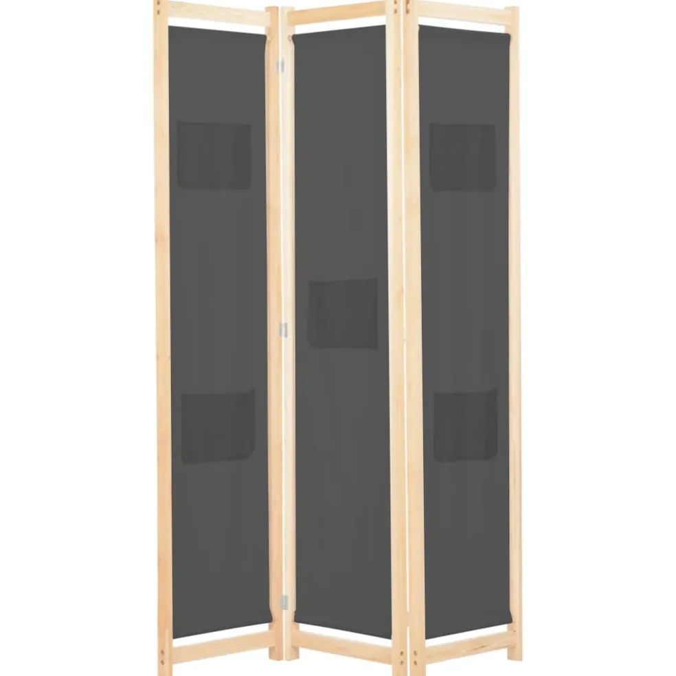 vidaXL Kamerscherm met 3 panelen 120x170x4 cm stof grijs