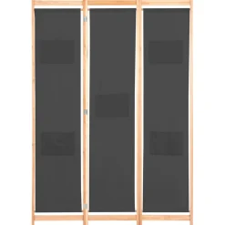 vidaXL Kamerscherm met 3 panelen 120x170x4 cm stof grijs