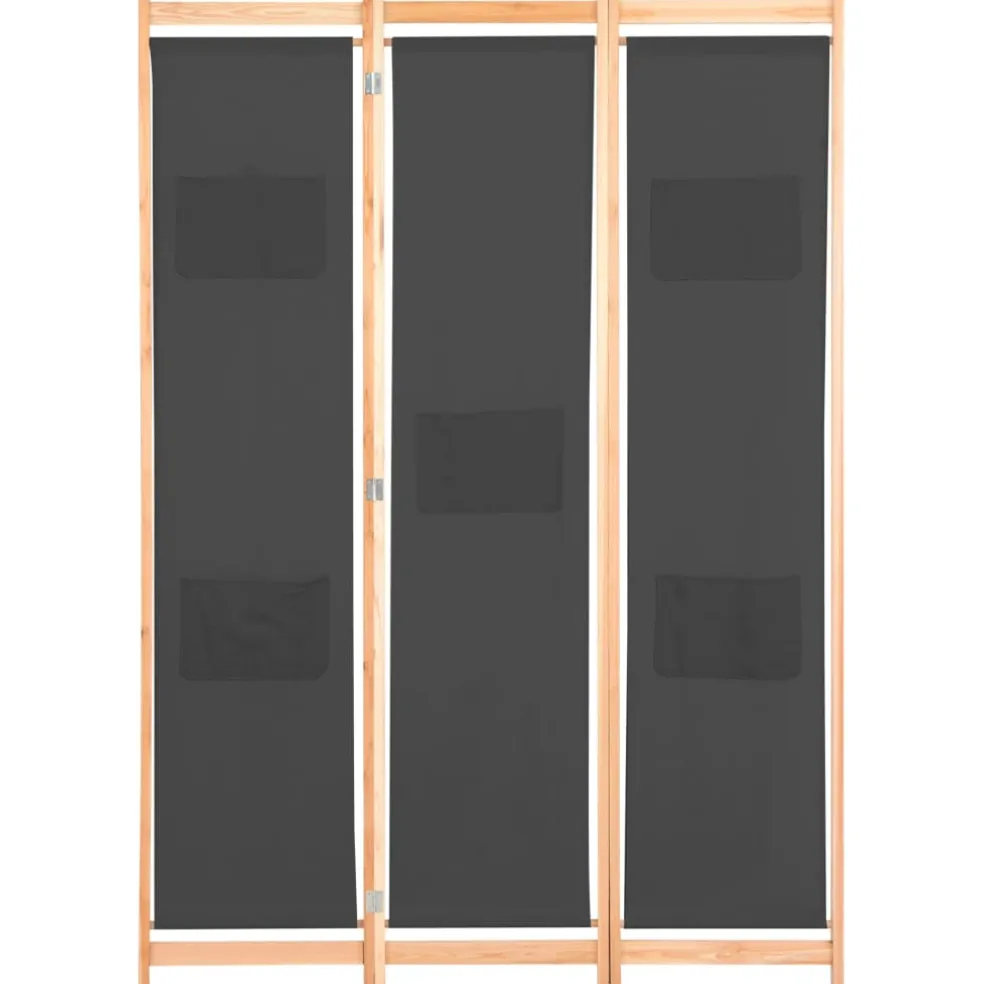 vidaXL Kamerscherm met 3 panelen 120x170x4 cm stof grijs
