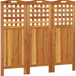 vidaXL Kamerscherm met 3 panelen 121,5x2x115 cm massief acaciahout