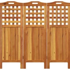 vidaXL Kamerscherm met 3 panelen 121,5x2x115 cm massief acaciahout