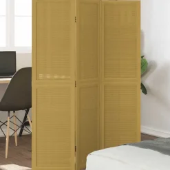 vidaXL Kamerscherm met 3 panelen massief paulowniahout bruin