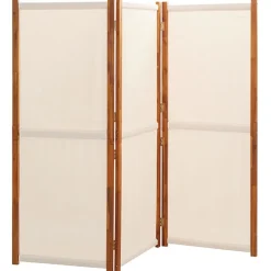 vidaXL Kamerscherm met 3 panelen 210x180 cm crèmewit