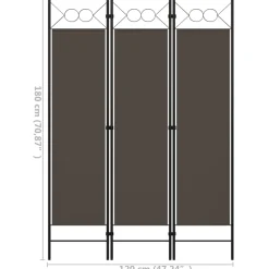 vidaXL Kamerscherm met 3 panelen 120x180 cm antraciet