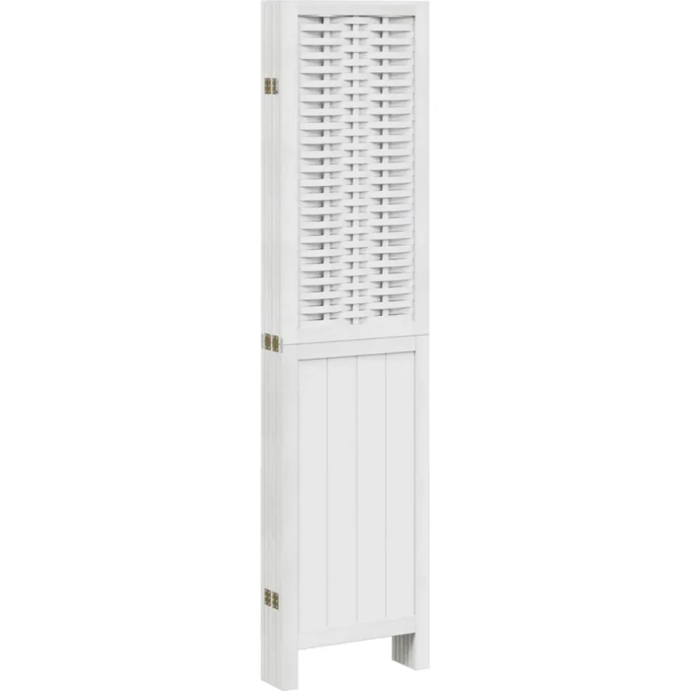 vidaXL Kamerscherm met 6 panelen massief paulowniahout wit