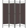 vidaXL Kamerscherm met 4 panelen 160x180 cm bruin