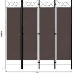 vidaXL Kamerscherm met 4 panelen 160x180 cm bruin