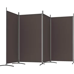 vidaXL Kamerscherm met 4 panelen 346x180 cm stof bruin