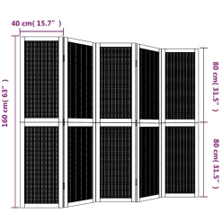vidaXL Kamerscherm met 5 panelen massief paulowniahout bruin