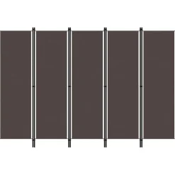 vidaXL Kamerscherm met 5 panelen 250x180 cm bruin