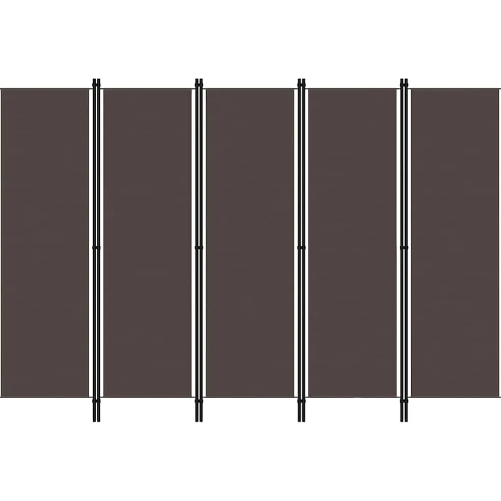 vidaXL Kamerscherm met 5 panelen 250x180 cm bruin