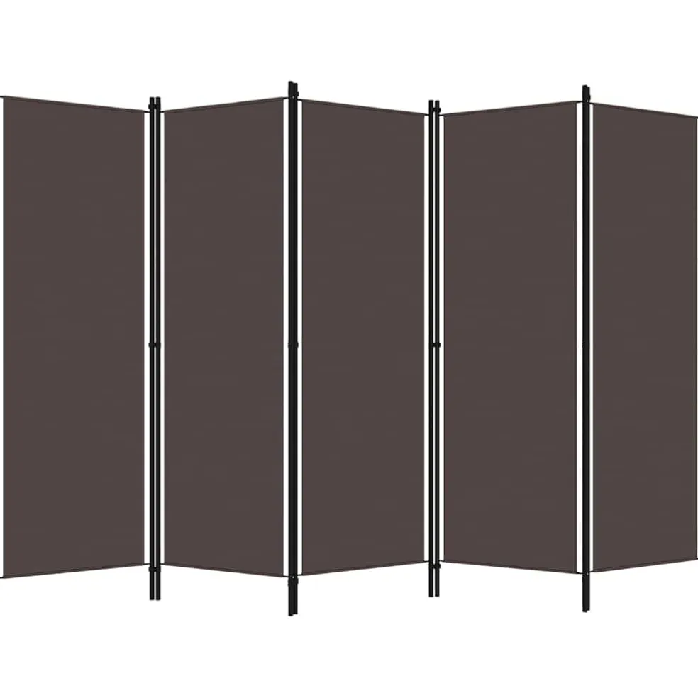 vidaXL Kamerscherm met 5 panelen 250x180 cm bruin