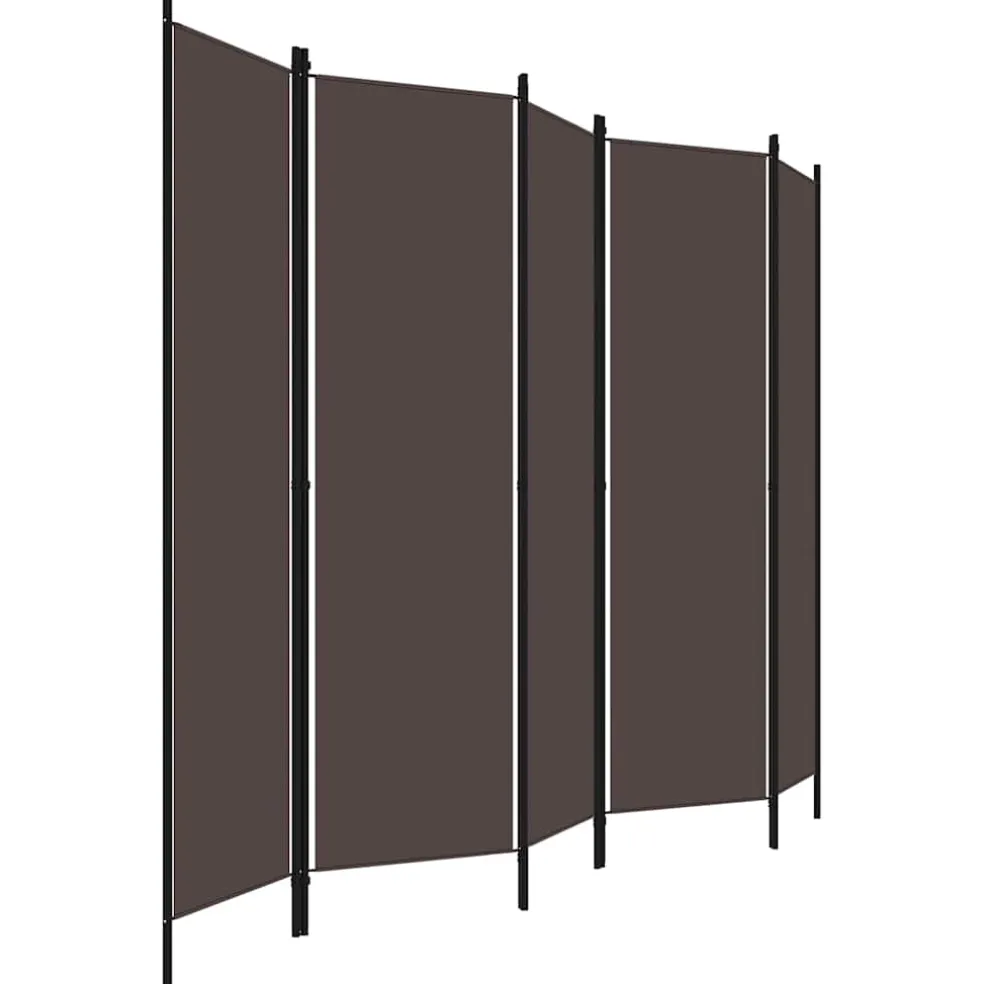 vidaXL Kamerscherm met 5 panelen 250x180 cm bruin