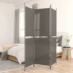 vidaXL Kamerscherm met 6 panelen 214x166 cm massief hout grijs