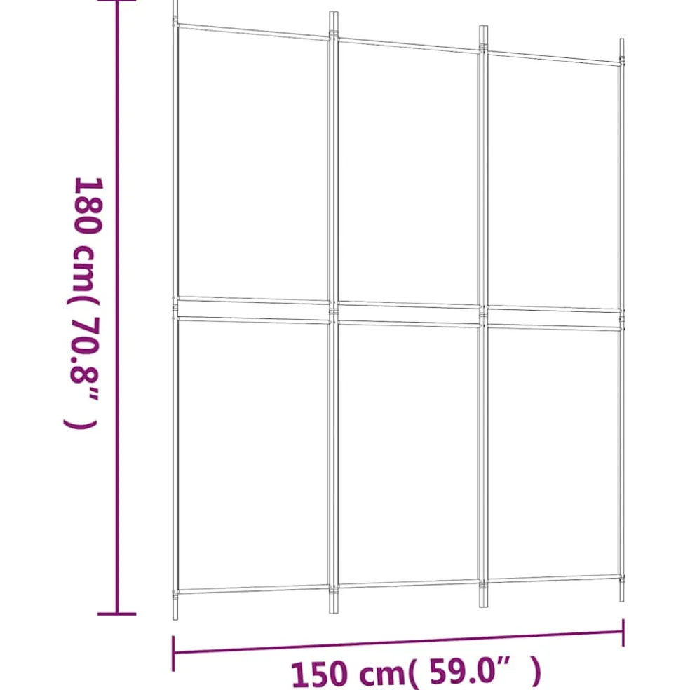 vidaXL Kamerscherm met 6 panelen 214x166 cm massief hout grijs