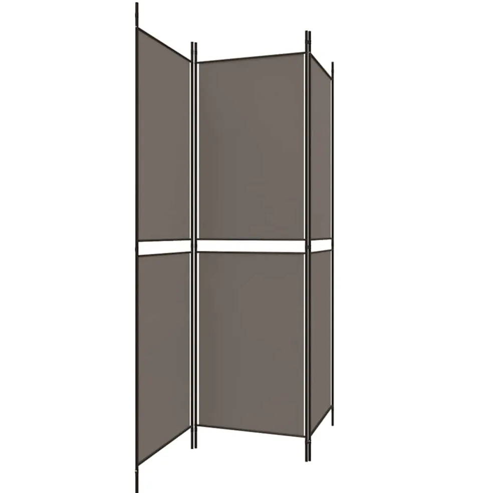 vidaXL Kamerscherm met 6 panelen 214x166 cm massief hout grijs