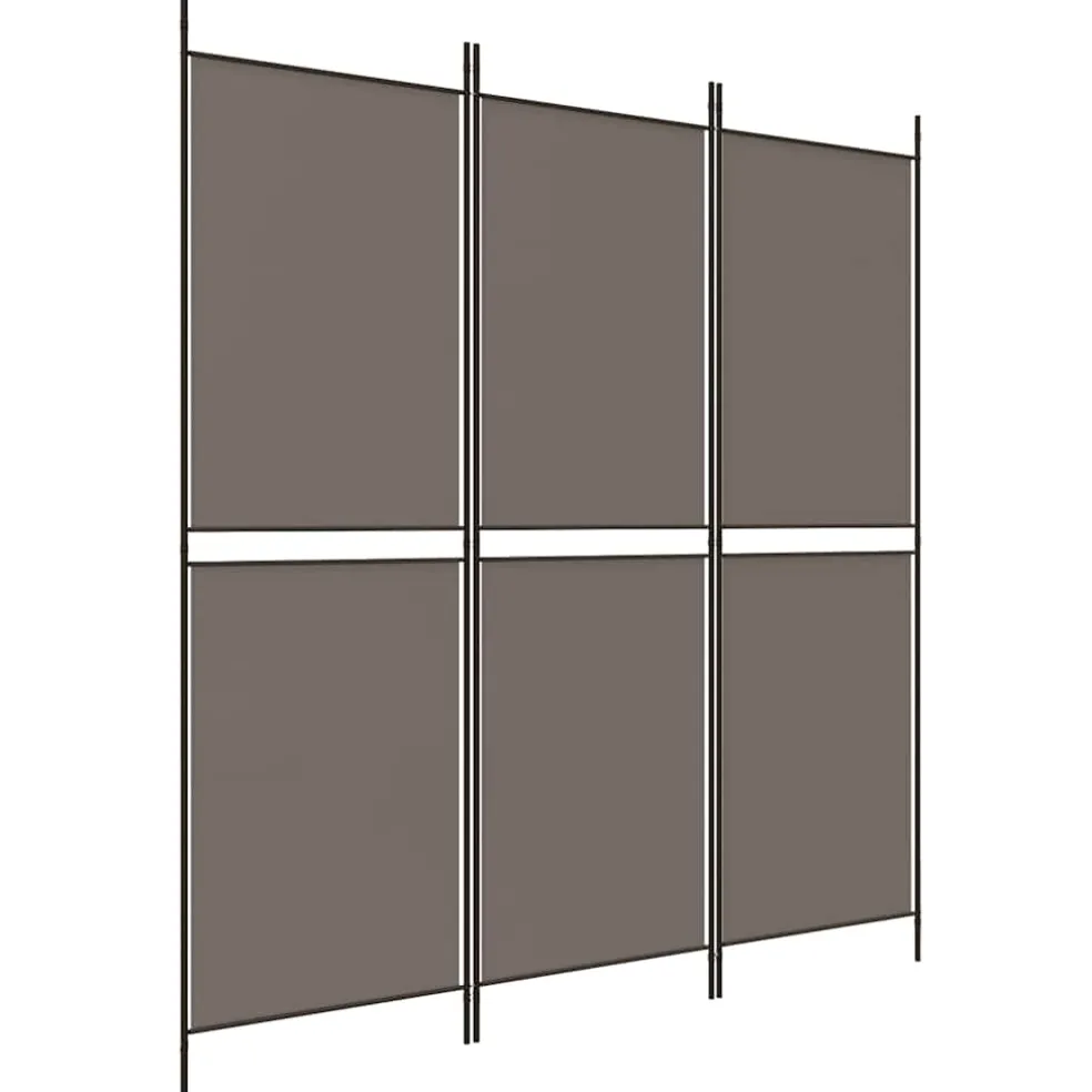 vidaXL Kamerscherm met 6 panelen 214x166 cm massief hout grijs