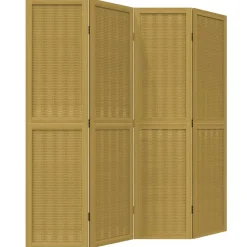 vidaXL Kamerscherm met 4 panelen massief paulowniahout bruin