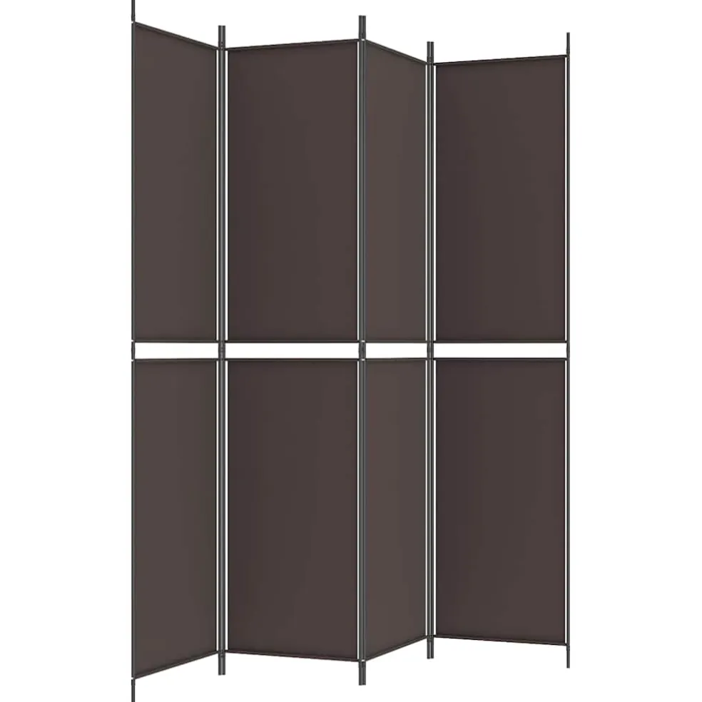 vidaXL Kamerscherm met 4 panelen 200x220 cm stof bruin