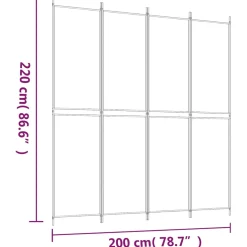 vidaXL Kamerscherm met 4 panelen 200x220 cm stof bruin