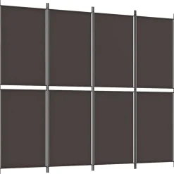 vidaXL Kamerscherm met 4 panelen 200x220 cm stof bruin