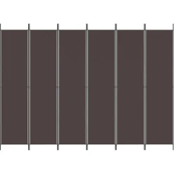 vidaXL Kamerscherm met 6 panelen 300x220 cm stof bruin