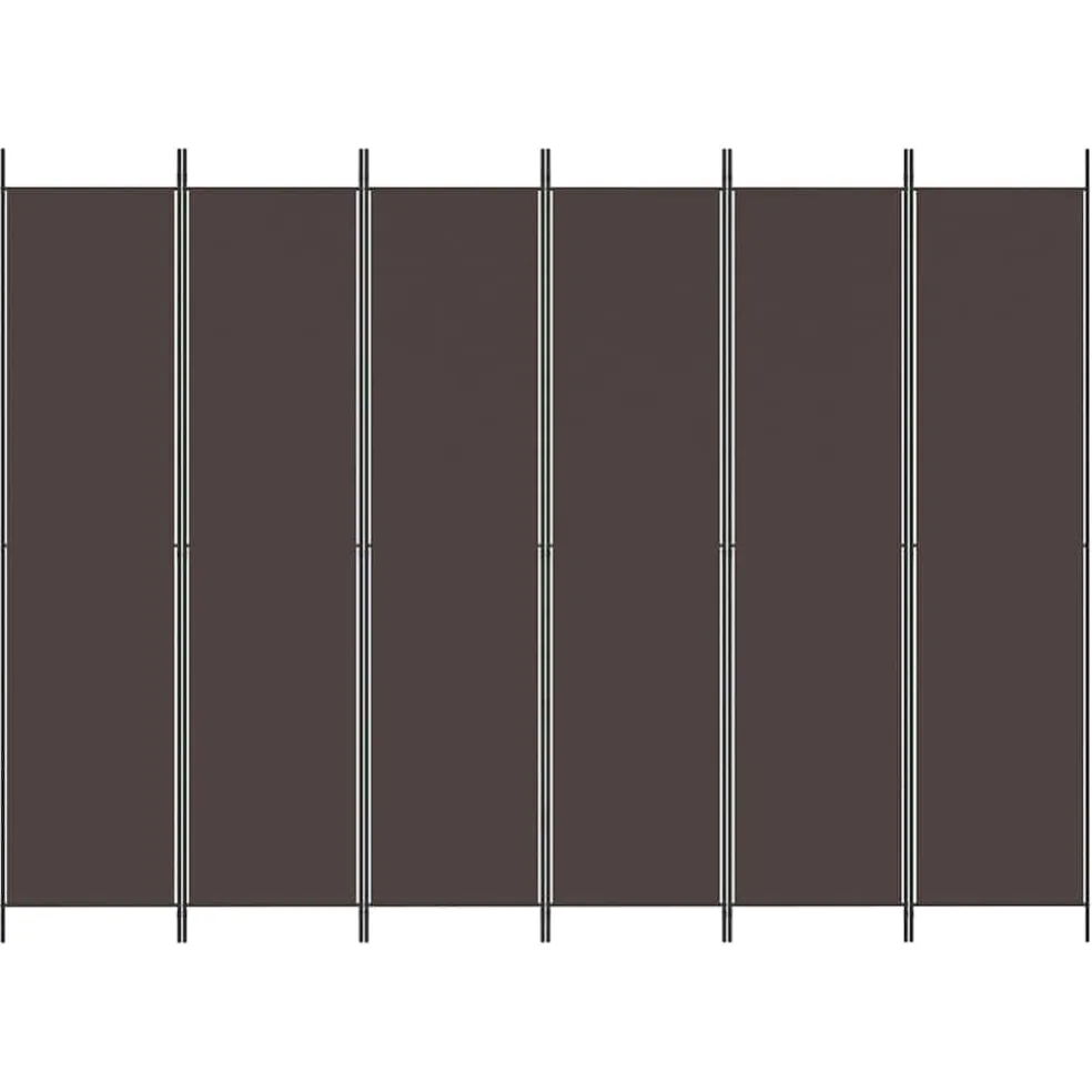 vidaXL Kamerscherm met 6 panelen 300x220 cm stof bruin