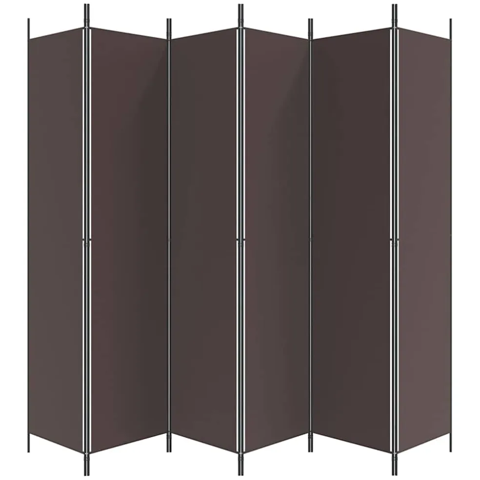 vidaXL Kamerscherm met 6 panelen 300x220 cm stof bruin