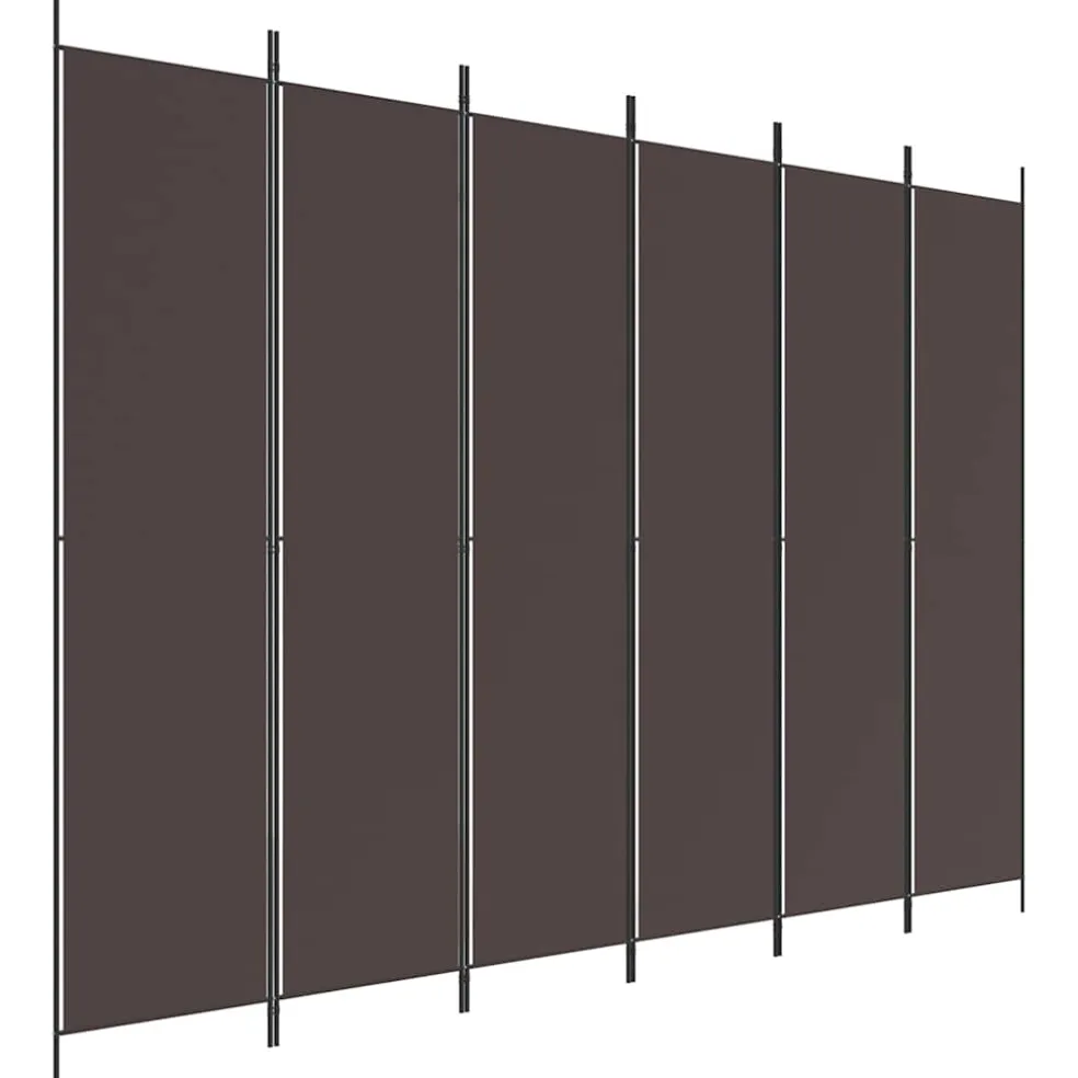 vidaXL Kamerscherm met 6 panelen 300x220 cm stof bruin