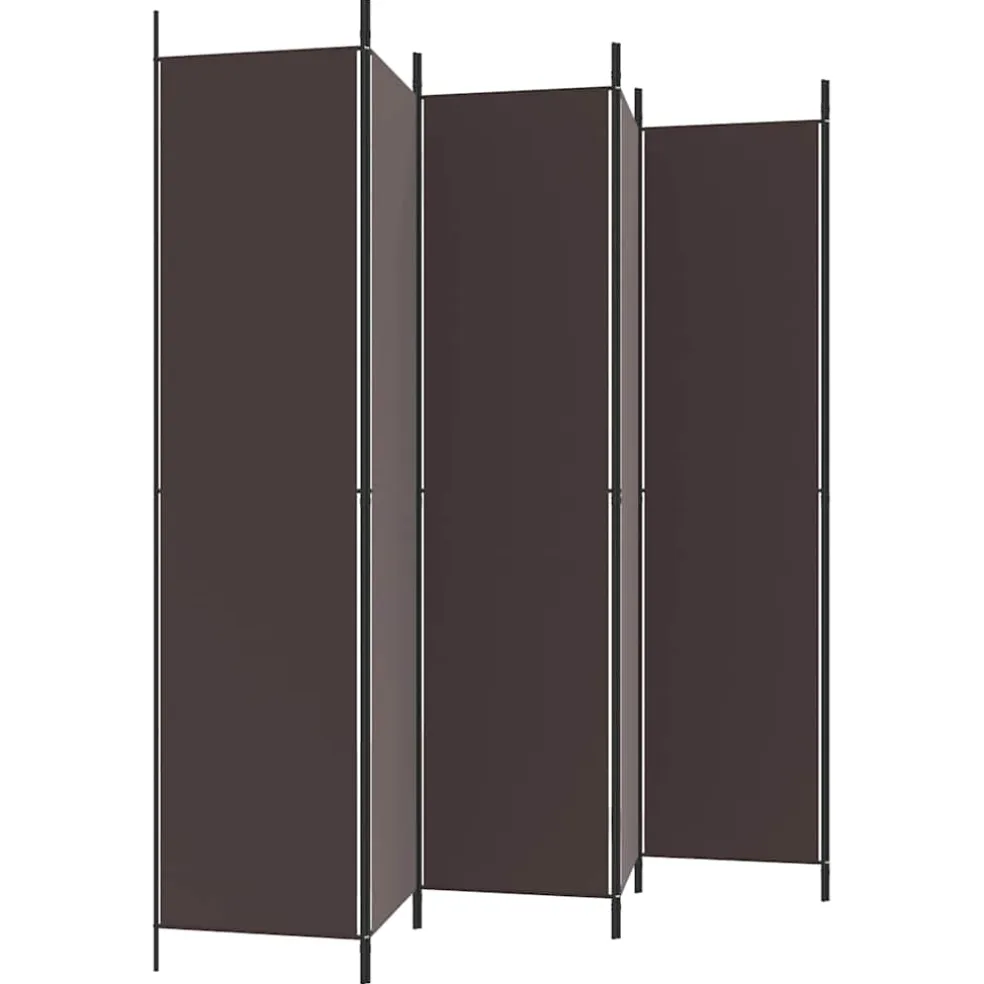 vidaXL Kamerscherm met 6 panelen 300x220 cm stof bruin