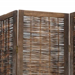 vidaXL Kamerscherm met 5 panelen massief paulowniahout donkerbruin