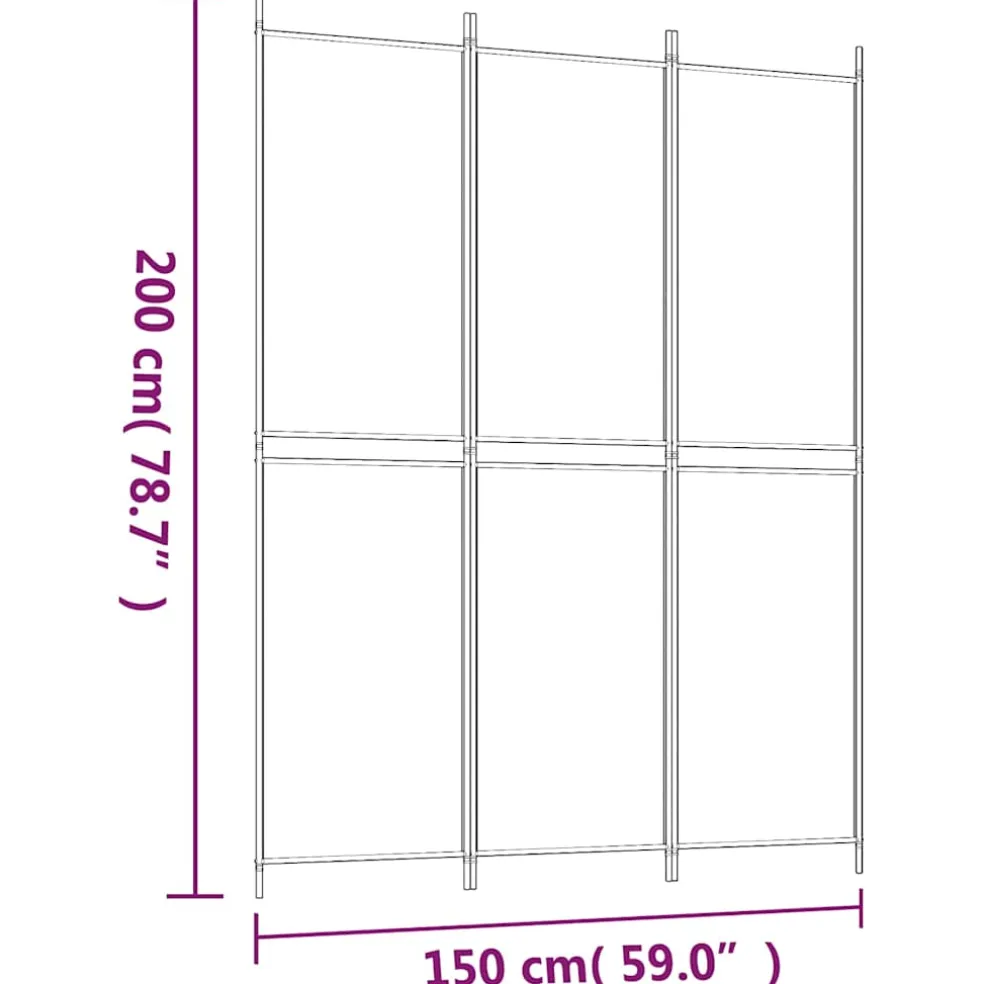 vidaXL Kamerscherm met 3 panelen 150x200 cm stof bruin