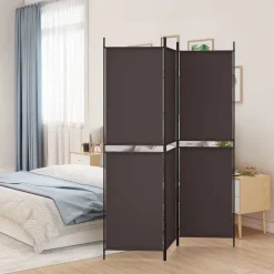 vidaXL Kamerscherm met 3 panelen 150x200 cm stof bruin