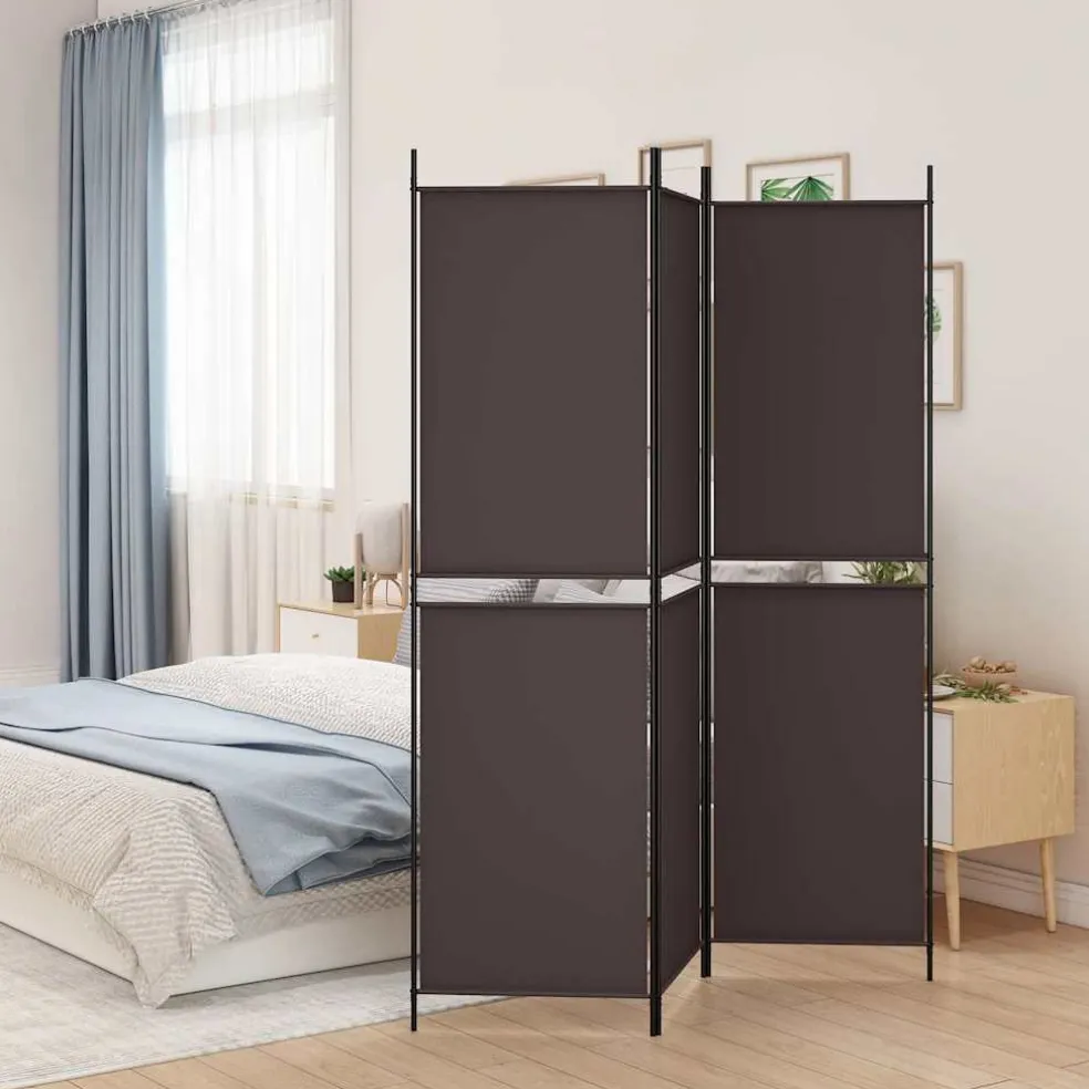 vidaXL Kamerscherm met 3 panelen 150x200 cm stof bruin