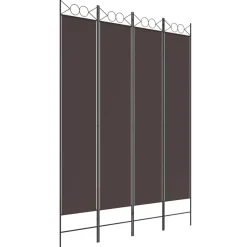 vidaXL Kamerscherm met 4 panelen 160x220 cm stof bruin