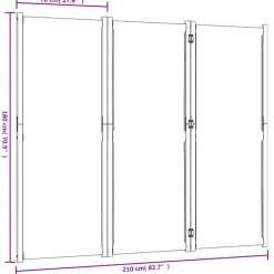 vidaXL Kamerscherm met 3 panelen 210x180 cm donkerblauw
