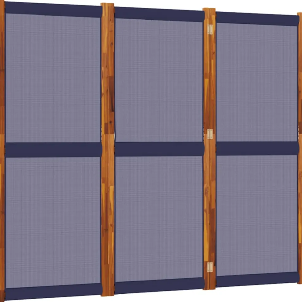 vidaXL Kamerscherm met 6 panelen massief paulowniahout zwart