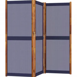 vidaXL Kamerscherm met 6 panelen massief paulowniahout zwart