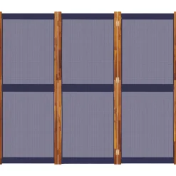 vidaXL Kamerscherm met 6 panelen massief paulowniahout zwart
