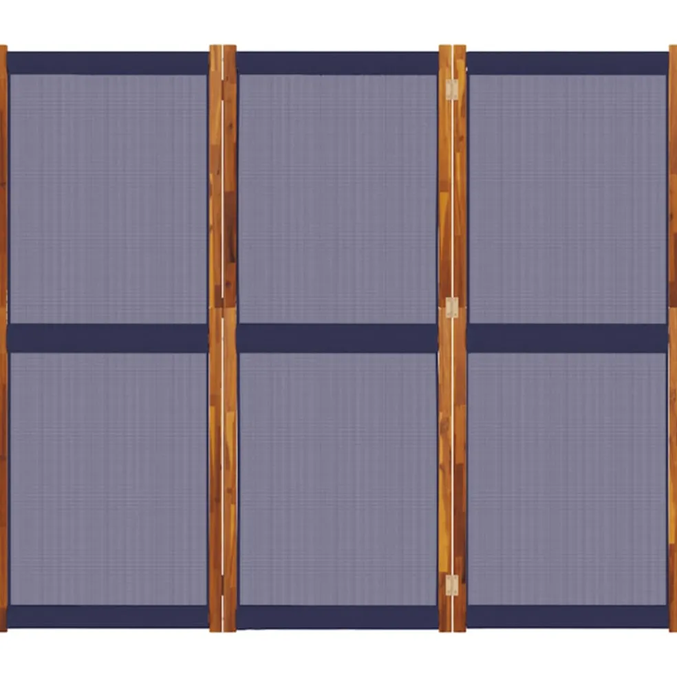vidaXL Kamerscherm met 6 panelen massief paulowniahout zwart