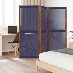 vidaXL Kamerscherm met 6 panelen massief paulowniahout zwart