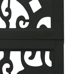 vidaXL Kamerscherm met 5 panelen massief paulowniahout zwart