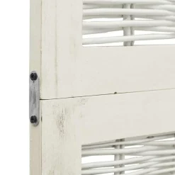 vidaXL Kamerscherm met 4 panelen massief paulowniahout wit