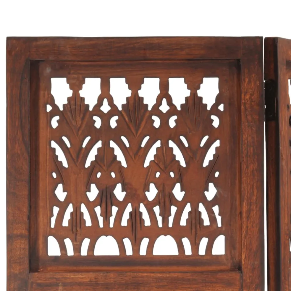 vidaXL Kamerscherm 5 panelen handgesneden 200x165 cm mangohout bruin