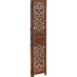 vidaXL Kamerscherm 3 panelen handgesneden 120x165 cm mangohout bruin