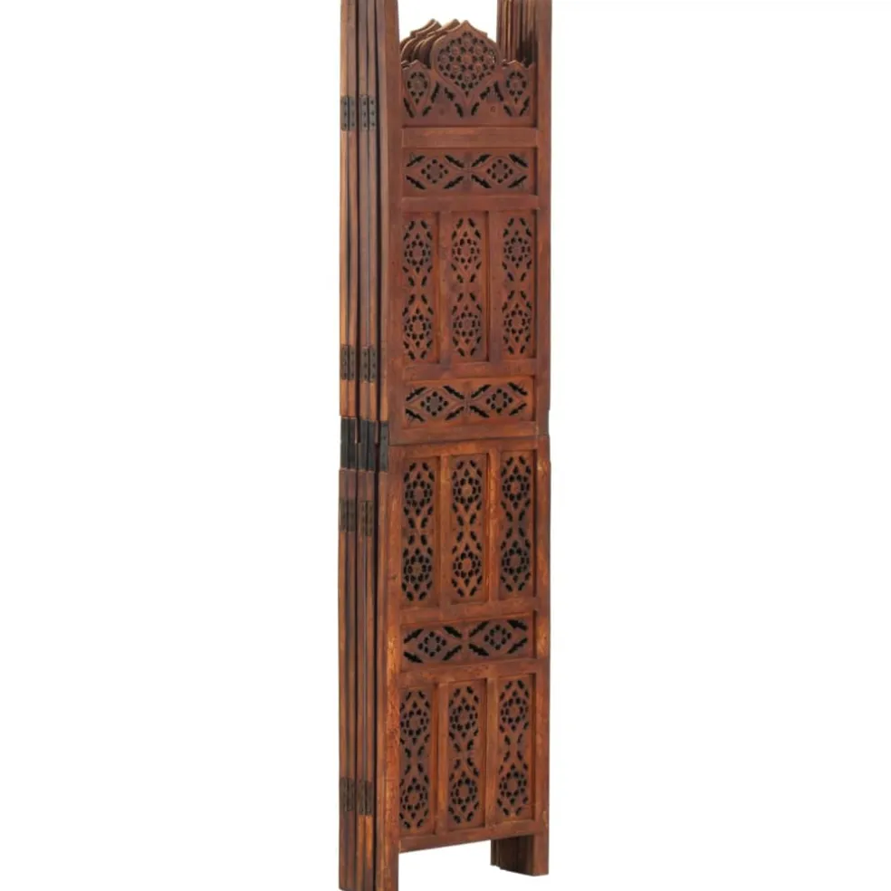 vidaXL Kamerscherm 5 panelen handgesneden 200x165 cm mangohout bruin