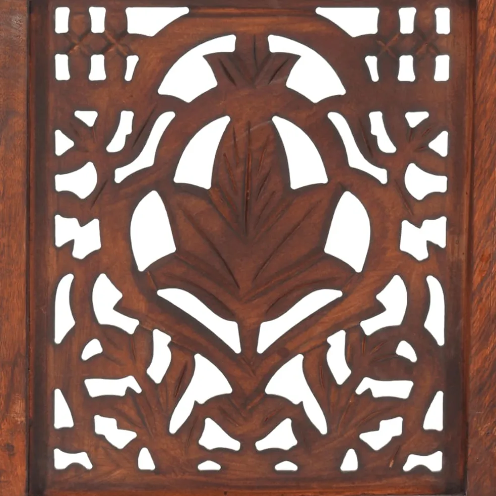 vidaXL Kamerscherm 3 panelen handgesneden 120x165 cm mangohout bruin