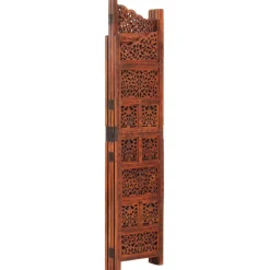 vidaXL Kamerscherm 4 panelen handgesneden 160x165 cm mangohout bruin