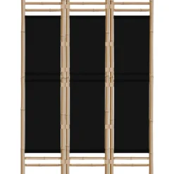 vidaXL Kamerscherm 3-panelen inklapbaar 120 cm bamboe en canvas